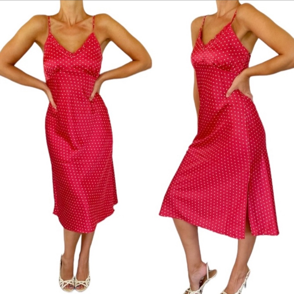 Japna red satin polka dot Minnie Mouse dress size small